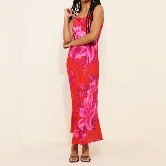 FARM Rio Summer Fruit Maxi Slip Dress Size L - Picture 6 of 16